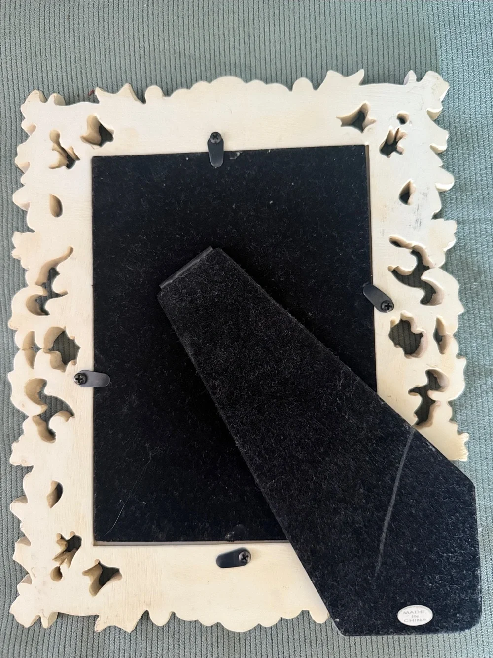 Vintage-Inspired Carved Photo Frame - Cream - 9 1/2”x8”